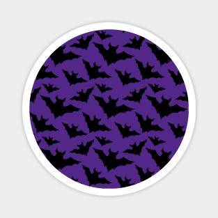 Halloween black bats purple cool spooky silhouette pattern Magnet